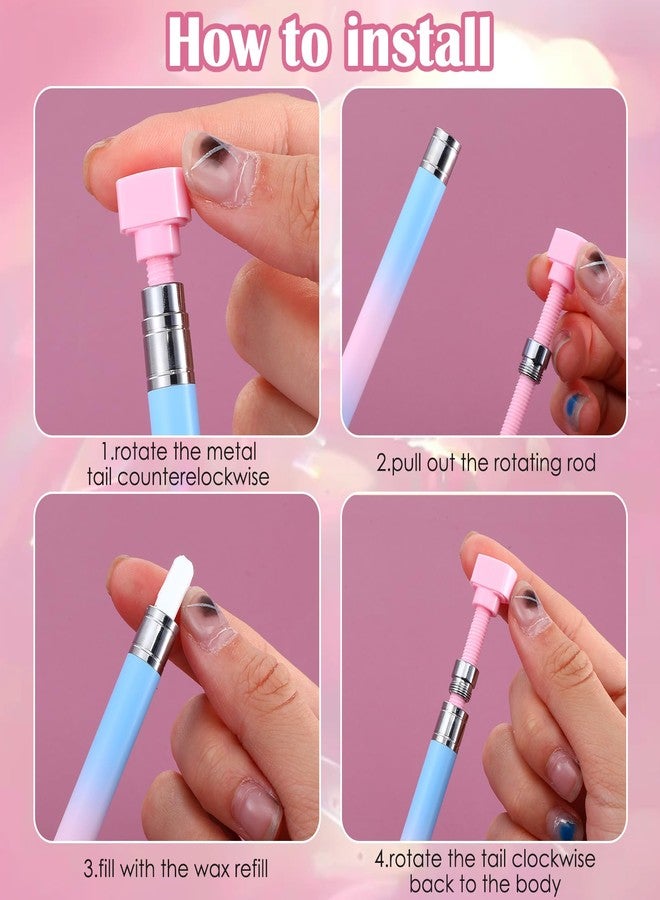 KFHENSOMR Rhinestone Picker Wax Pen Refillable Diamond Art Painting Pen Rhinestones Applicator with 6 Additional Wax Refills Diamond Picker Tools for Nail Design and Gem Art Painting - Image 5